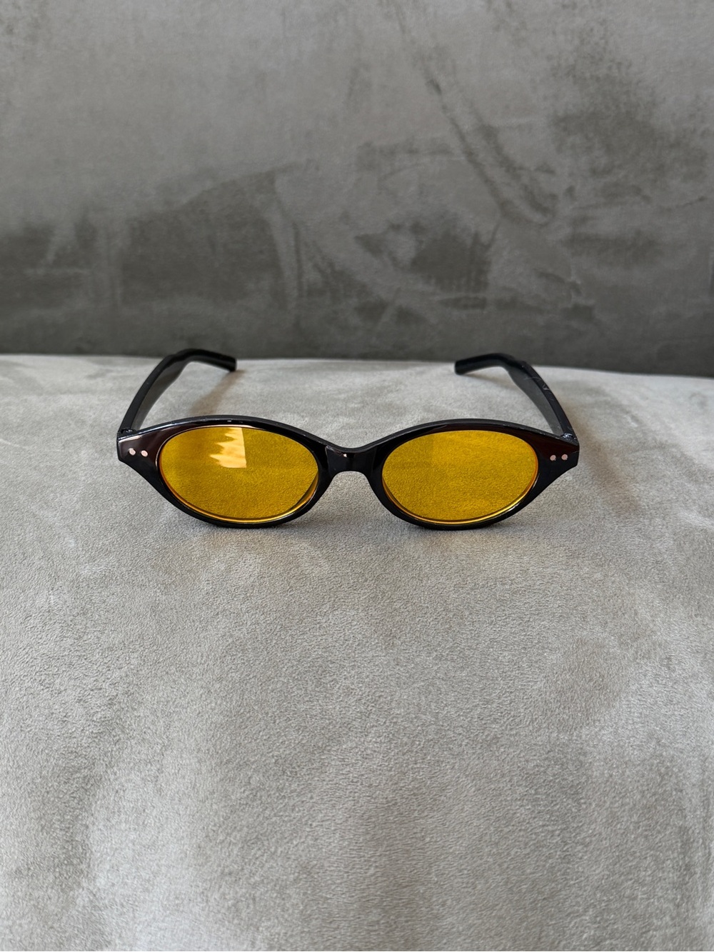 Women’s Black Frame Sunglasses with Yellow Tinted Lenses
